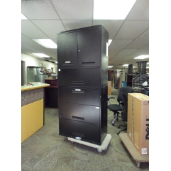 36" Meridian Black 4 Flip Top Drawers File Cabinet OH Storage 36" Meridian Black 4 Flip Top Drawers File Cabinet OH Storage